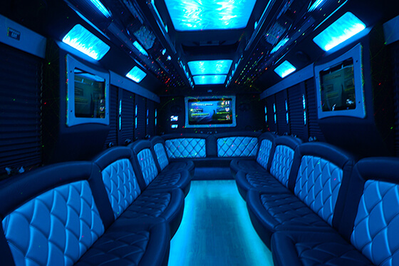 34-passenger limo bus rental